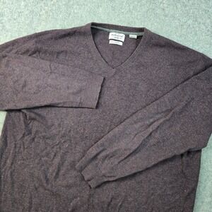 Weatherproof Vintage Sweater Mens 2XL Purple 100% Cashmere2-Ply Long Sleeve